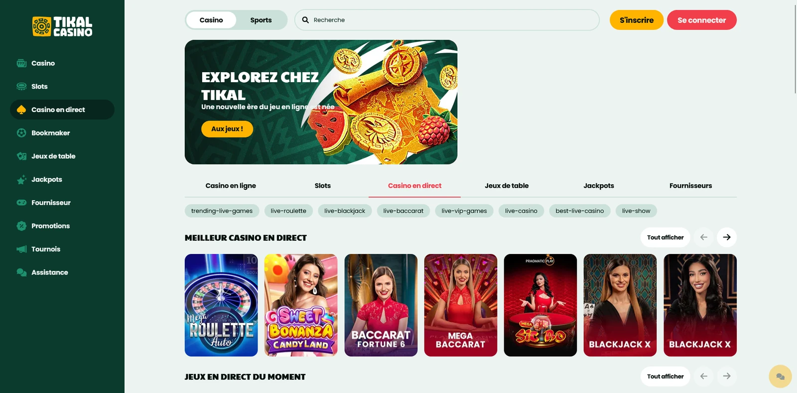 Live casino — Tikal Casino
